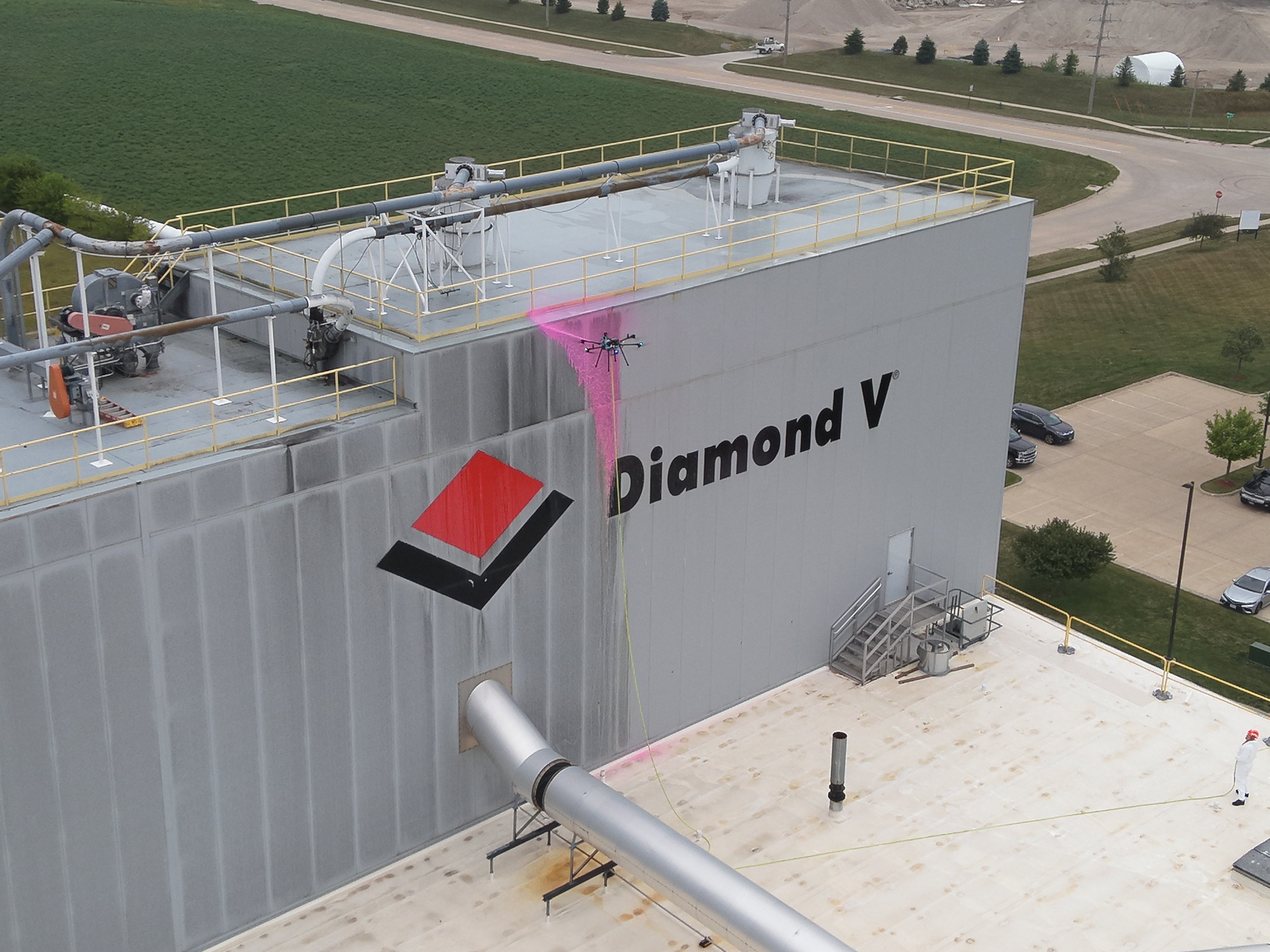 Commercial exterior cleaning services — drone facade washing and high-rise power cleaning